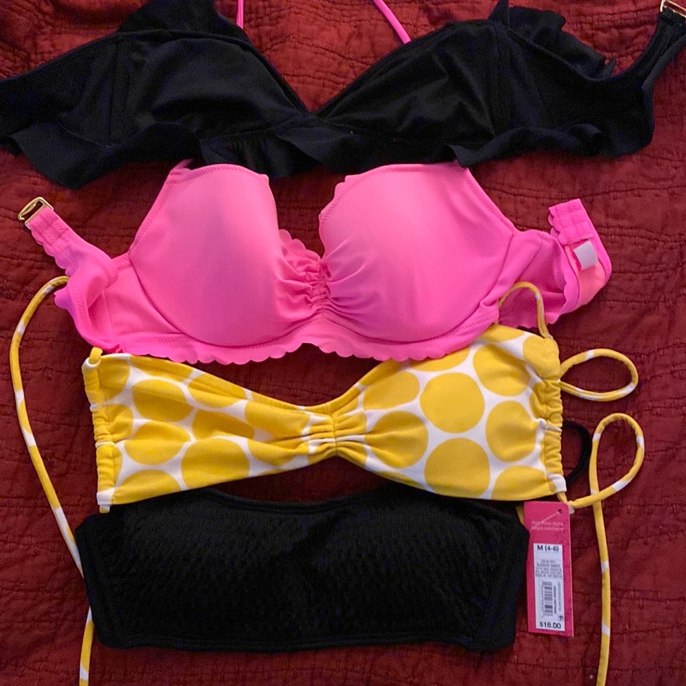 Size Medium bathing suit tops women NWT (1) and EUC (3)